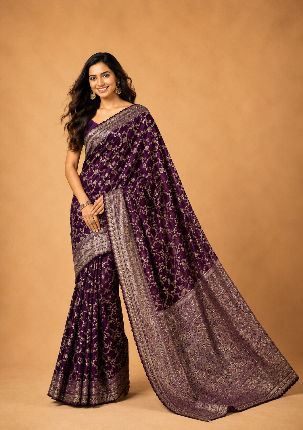 Royal Teal  Saree with Rich Zari Weaving