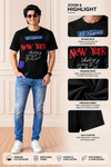 Men's Black "NEW YORK" Graphic Printed T-Shirt | Premium Streetwear Cotton