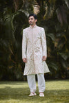 Ivory Gold Embroidered Sherwani Set