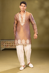Bronze Embroidered Festive Kurta Set