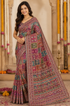 Royal Heritage Patchwork Embroidered Saree with Designer Blouse