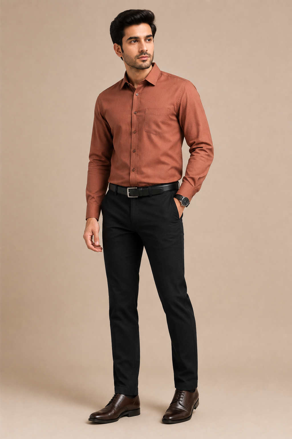 Rust Brown Premium Formal Shirt