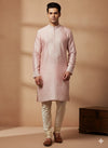 Soft Pink Embroidered Kurta Set for Festive Elegance
