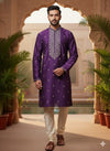 Royal Purple Embroidered Kurta Set for Festive Elegance