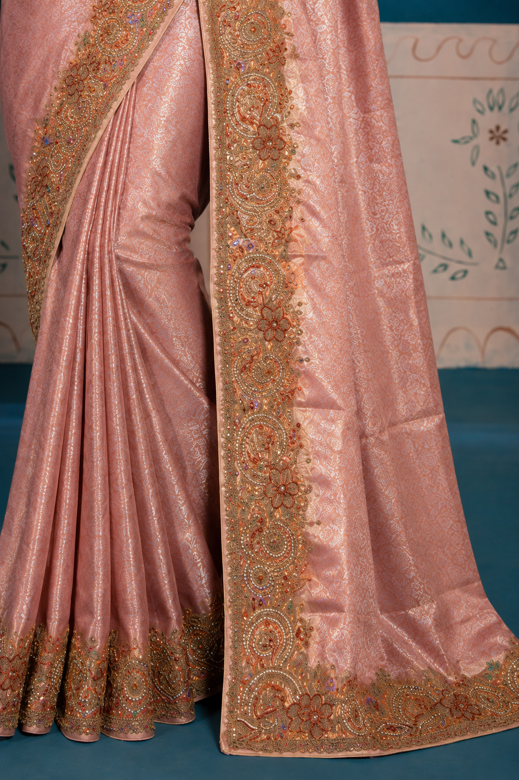 Designer Saree with Heavy Embroidered Zari Border