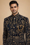 Royal Black & Gold Embroidered Jodhpuri Suit for Men