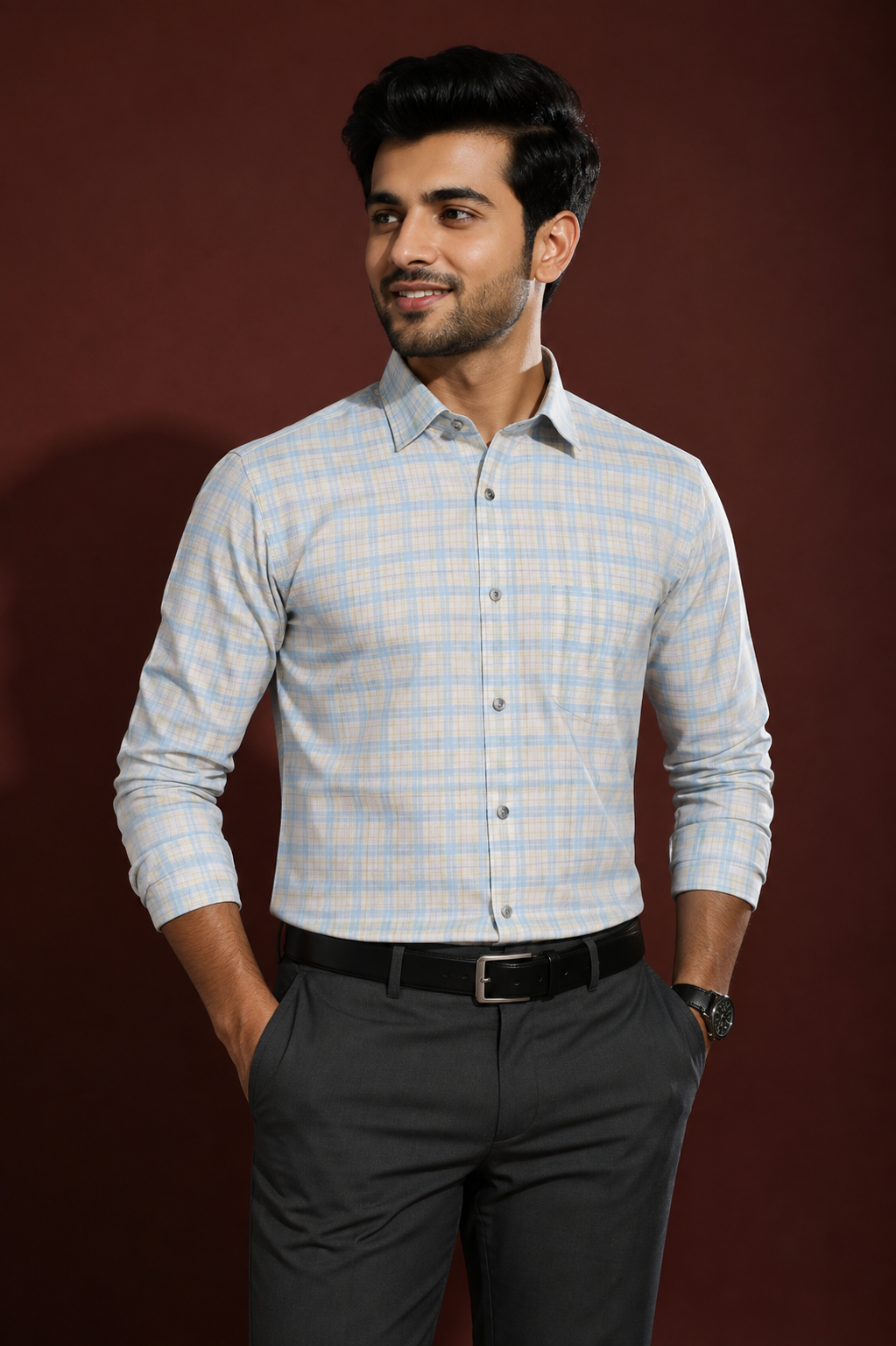 Premium Pastel Check Formal Shirt