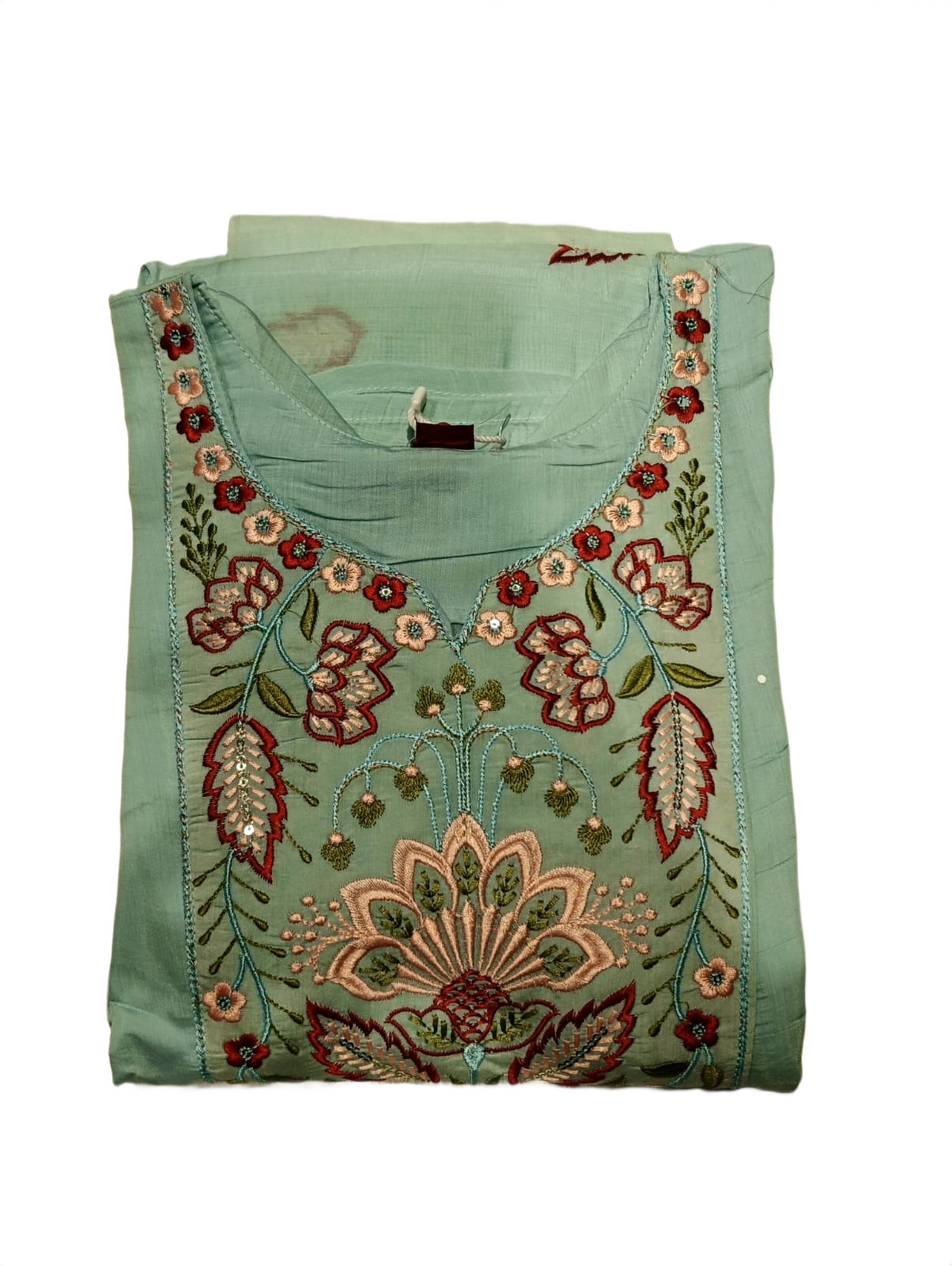 Embroidered Kurti, Bottom & Dupatta Set
