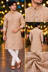 Beige & Rust Ethnic Print only Kurta