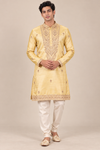 Golden Yellow Embroidered Festive Kurta Set