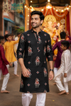 Black Horse Motif Festive Kurta Set