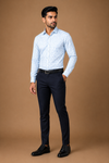 Men Sky Blue Geometric Printed Formal Shirt