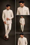 Men’s Premium Ivory Textured Jodhpuri Suit