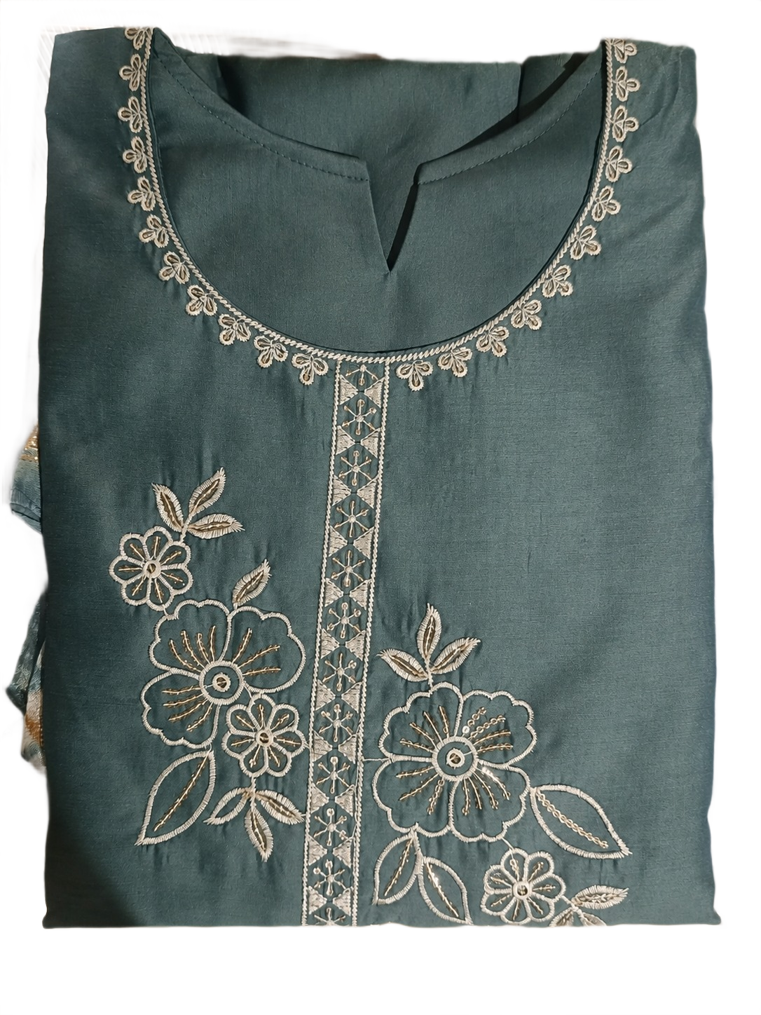 Powder Blue Kurti Pant & Dupatta Set