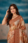 Elegant Floral Printed Saree with Designer Woven Border
