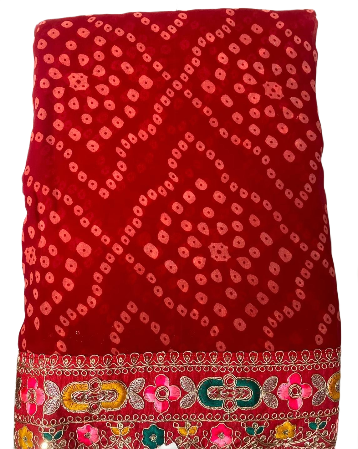 Women's  Bandhani Printed Saree with Designer Border