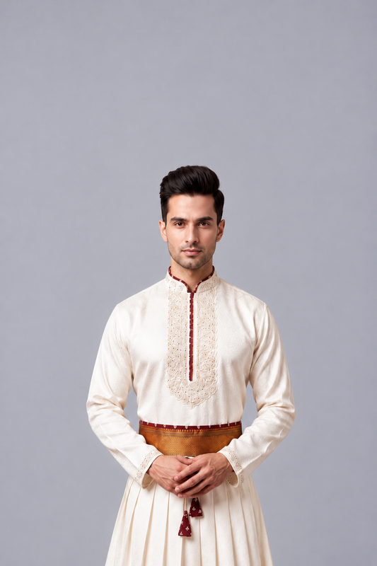Golden Border Peshwai Outfit