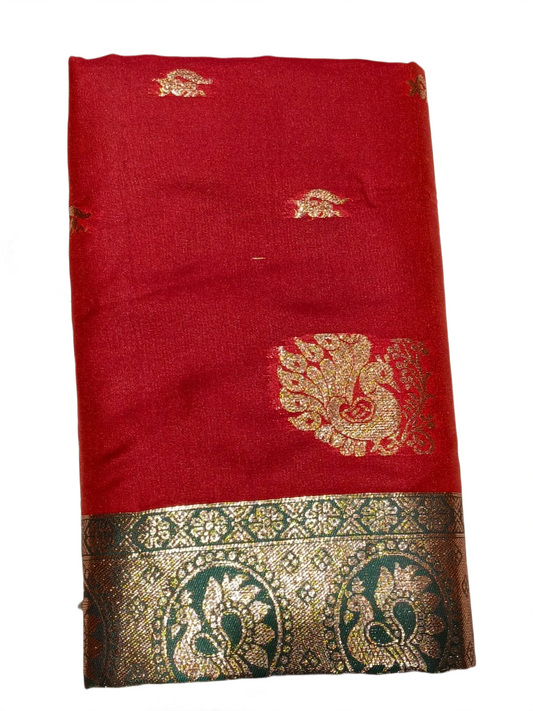 Royal Red Banarasi Saree – Festive Elegance