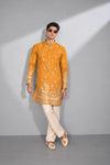 Mustard Yellow Floral Embroidered Kurta Set