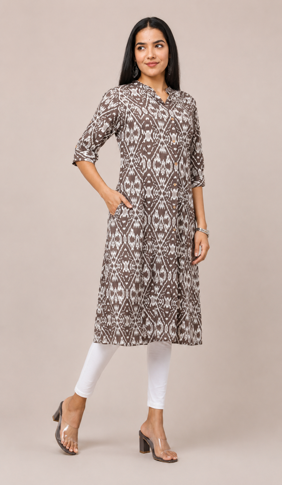 Women’s Abstract Printed A-Line Kurti