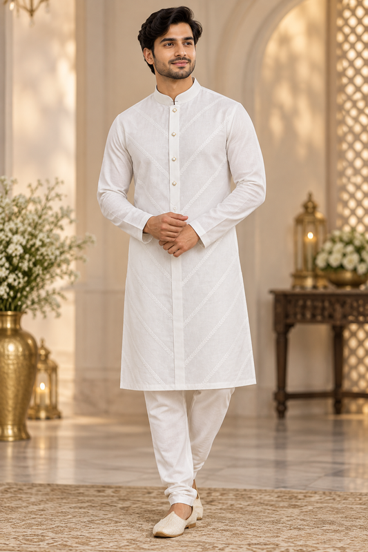 Men’s Ivory White  Festive Kurta
