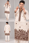 Ivory Paisley Embroidered Kurta Set