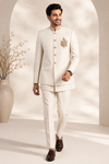 Ivory Embroidered Jodhpuri Suit Set for Men