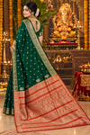 Elegant Emerald Green Silk Saree | Festive Ganpati Collection