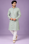 Mint Green Embroidered Festive Kurta
