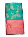 Elegant Turquoise & Pink Jacquard Silk Saree