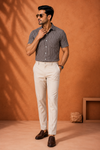 Men's  Striped Half Sleeve Casual Shirt