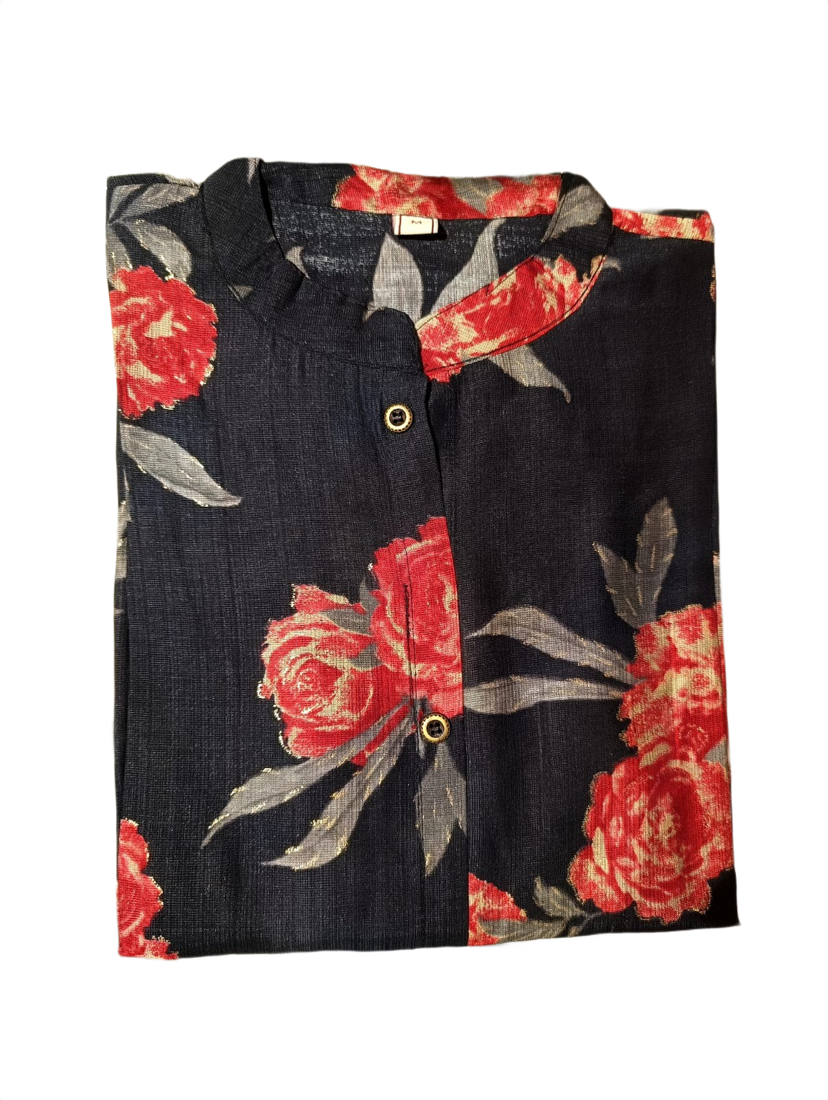 Navy Blue Floral Long Kurti
