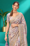 Lavender Floral Elegance Saree