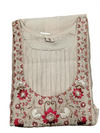 Elegant Beige Floral Embroidered Anarkali Kurti Pant Set with Dupatta