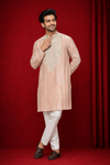 Blush Peach Embroidered Festive Kurta Set
