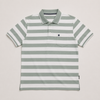 Men’s Sage Green & White Striped Polo T-Shirt