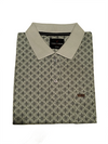 Men's Premium Grey Printed Polo T-Shirt | Soft Cotton Blend | Smart Half Sleeve Polo