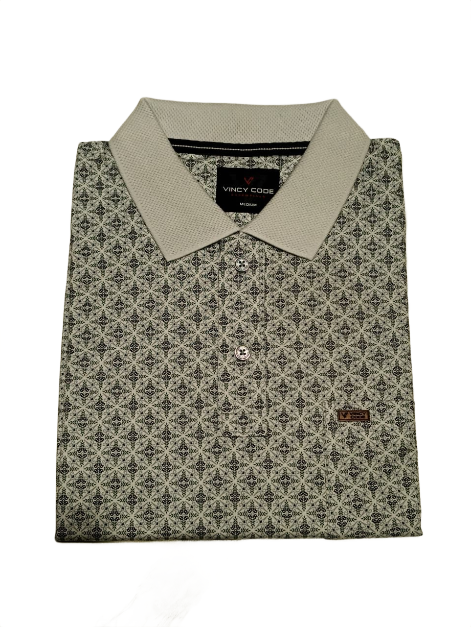 Men's Premium Grey Printed Polo T-Shirt | Soft Cotton Blend | Smart Half Sleeve Polo