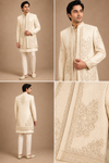 Ivory Embroidered Indo-Western Sherwani Set