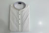 White Self-Textured Embroidered Kurta for Men