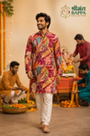 Vibrant Floral Print Festive Kurta Set