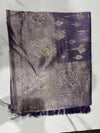 Elegant Lavender Woven Saree with Intricate Silver Zari Border