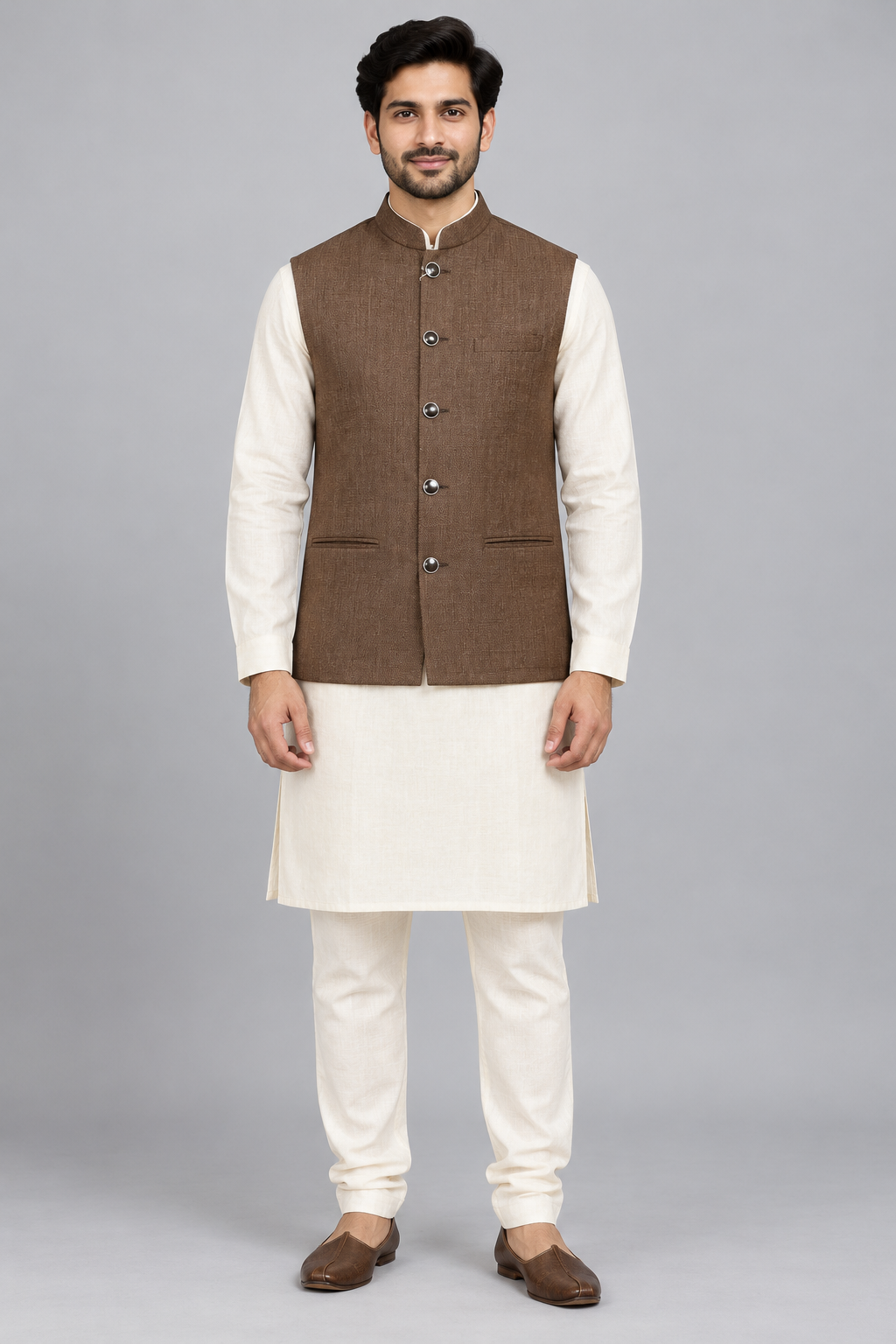 Men's Classic Brown Textured Modi Jacket