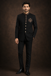 Black Embroidered Jodhpuri Bandhgala Suit