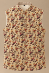 Beige Butterfly Floral Print Modi Jacket