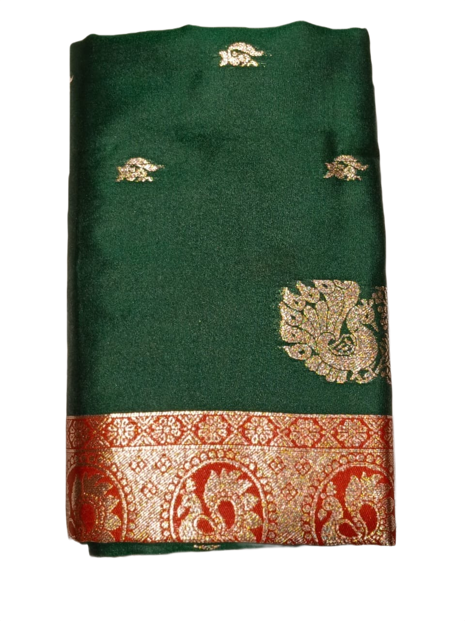 Elegant Emerald Green Silk Saree | Festive Ganpati Collection
