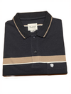 Men's Navy Blue Striped Polo T-Shirt – Premium Cotton Casual Wear