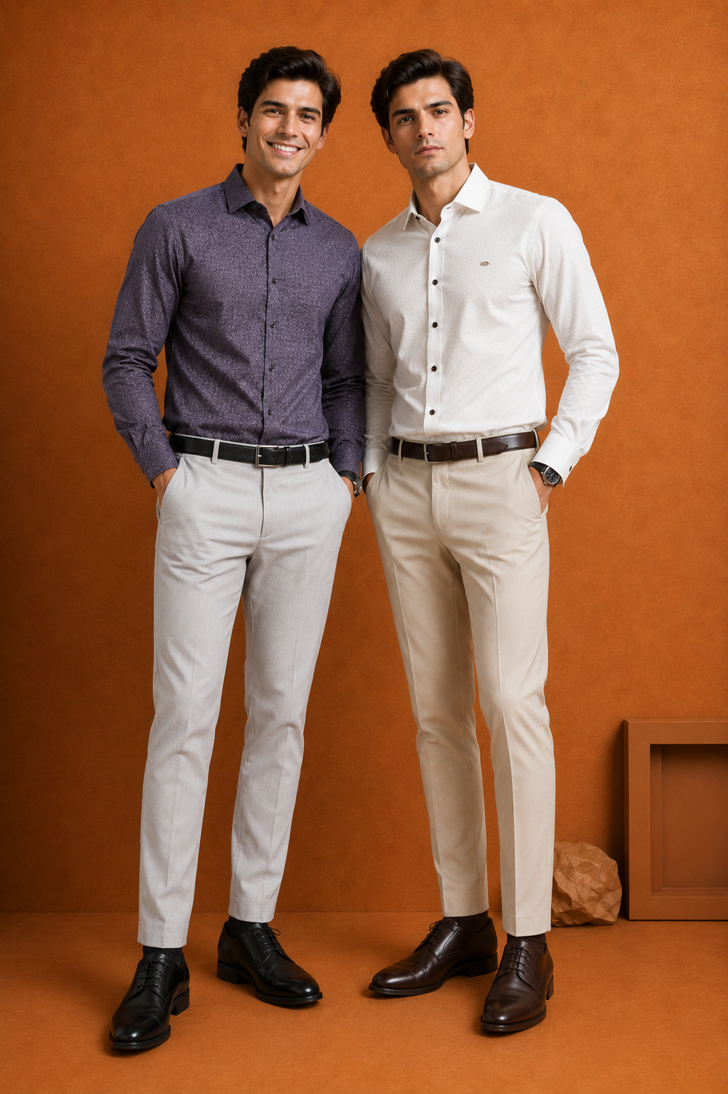 Men's Textured  Formal Shirt – Premium Full Sleeve Office Wear