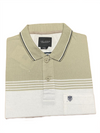 Men's Olive & Navy Striped Polo T-Shirt – Premium Casual Wear