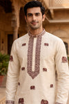 Royal Ivory Elephant Motif Kurta Set